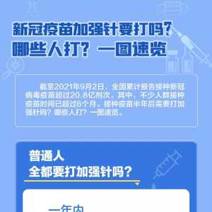 新冠疫苗加强针要打吗?哪些人打?一图看懂!
