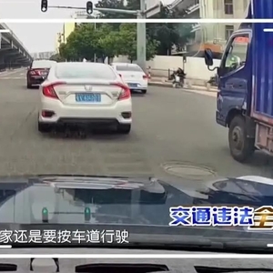 交通违法全记录 | 货车强行左转   三轮车超限