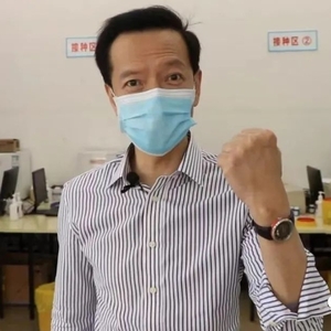 许友文到接种点宣传疫苗接种!