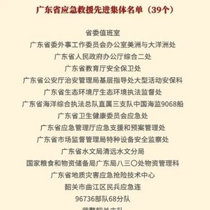 汕头1集体3个人获荣誉!广东表彰一批应急救援先进集体和先进个人
