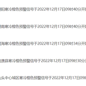 寒冷橙色预警生效中!汕头开启“速冻”模式,最低气温将出现在……