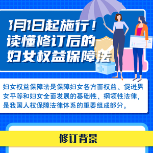 1月1日起施行!一图读懂修订后的妇女权益保障法